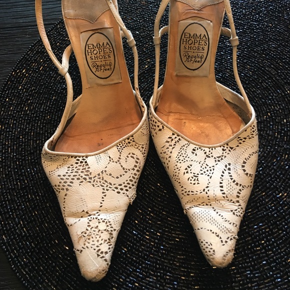 emma hope Shoes Emma Hope White Lace Pumps Poshmark